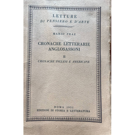 Cronache letterarie anglosassoni II. Cronache inglesi e americane