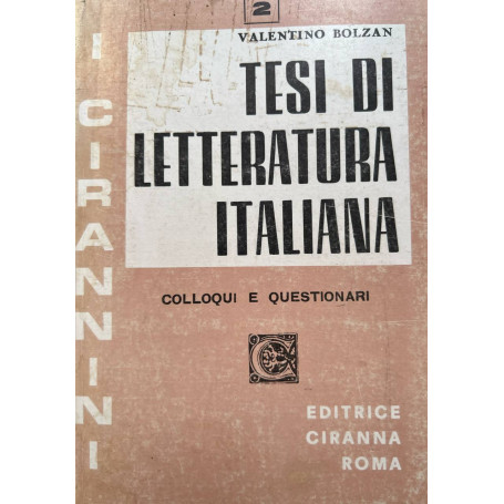 Tesi di letteratura italiana