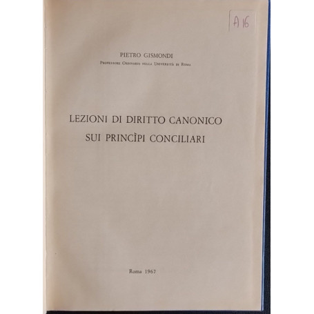 Lezioni di diritto canonico sui principi conciliari