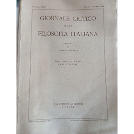 Giornale critico della filosofia italiana