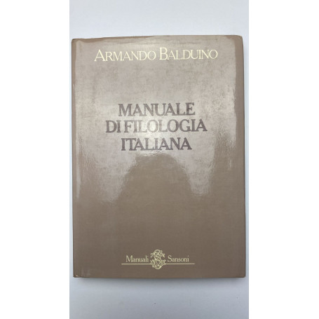 Manuale di filologia italiana