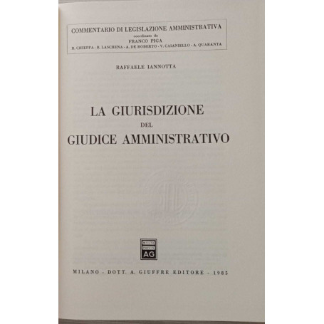 La giurisdizione del giudice amministrativo.