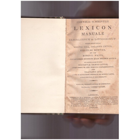 Lexicon Manuale Graeco-Latinum et Latinum-Graecum