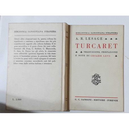 Turcaret. Traduzione prefazione e note di Cesare Levi