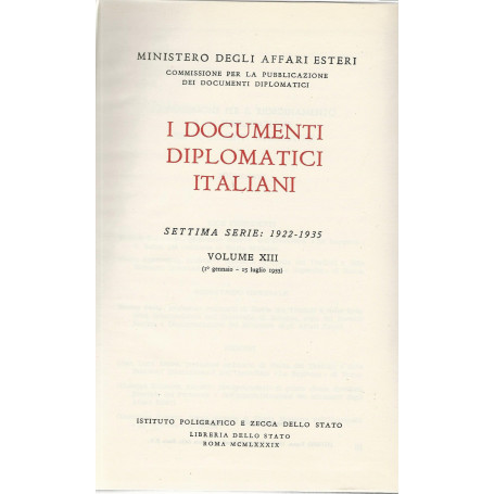 I documenti diplomatici italiani. Volume XIII