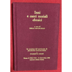 inni e canti nuziali ebraici a cura di nello pavoncello