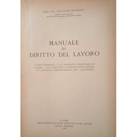 Manuale di diritto del lavoro.