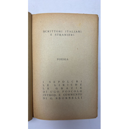 Scrittori italiani e stranieri. Poesia