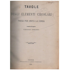 Tavole degli elementi circolari presa per unità  la corda