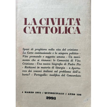 La civiltà cattolica Anno 126