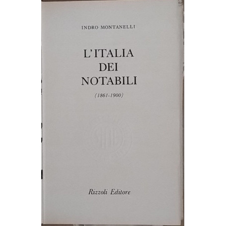 L'Italia dei notabili (1861-1900)