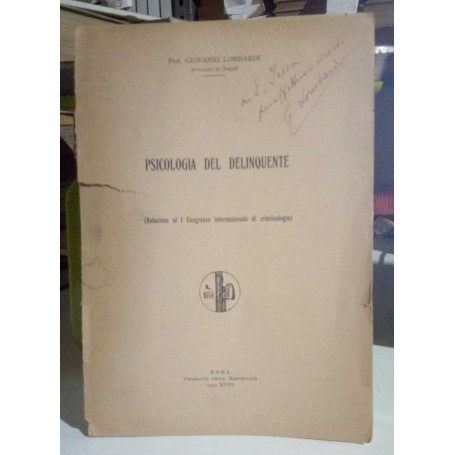 Psicologia del delinquente.
