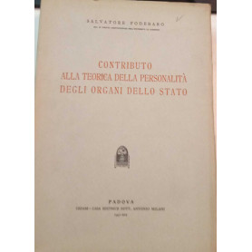 Contributo alla teorica della personalità degi organi dello Stato