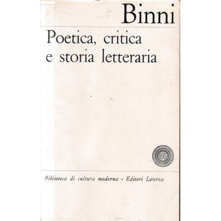 Poetica critica e storia letteraria.