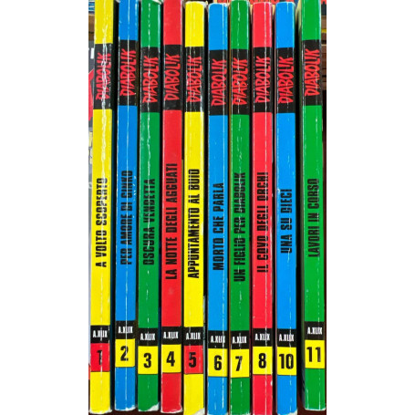 Lotto 10 fumetti Diabolik Anno XLIX (da n° 1 a 11 escluso n° 9).