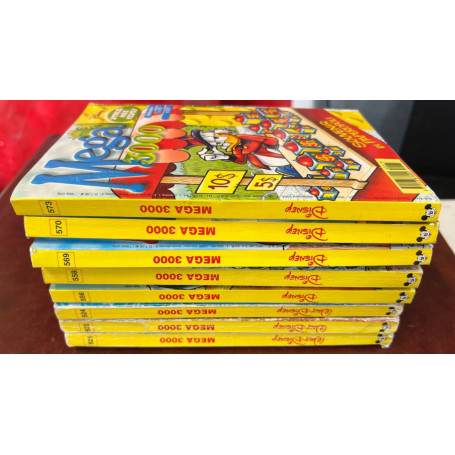 Lotto 8 fumetti Mega 3000 Disney (n° 521-522-524-556-558-569-570-573).