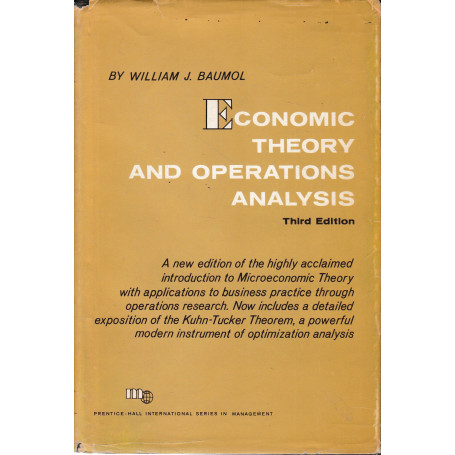 Economic Theory and Operations Analysis.