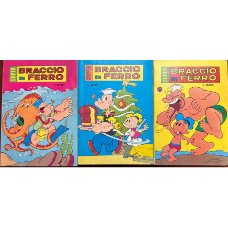 Lotto 3 fumetti Super Braccio di Ferro (n° 103-108-114).