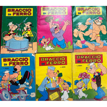 Lotto 6 fumetti Braccio di Ferro (n° 222-223-224-225-226-227).