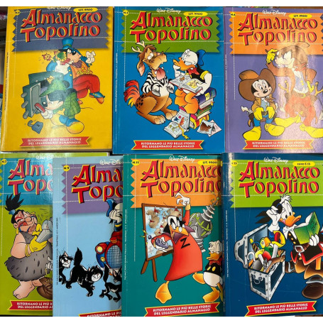 Lotto 7 fumetti Almanacco Topolino (n° 4-5-6-7-9-11-13).