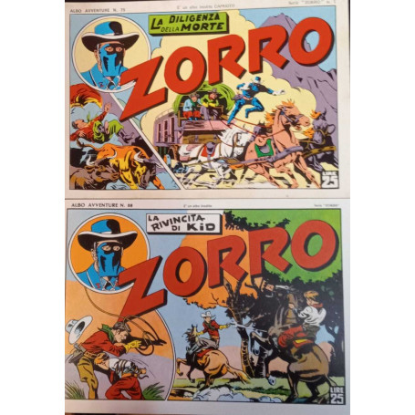 Zorro. Collana "Albo avventure" serie completa 13 albi. Ristampa anastatica.