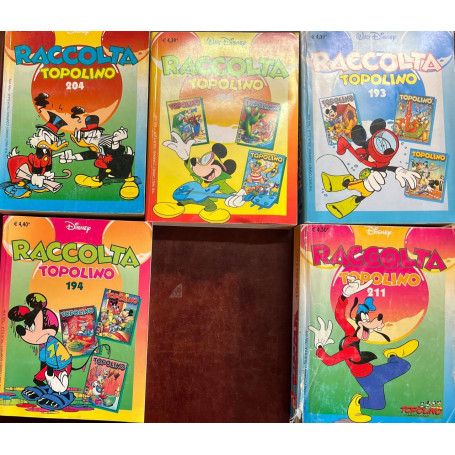 Lotto 5 fumetti Raccolta Topolino (n° 192-193-194-204-211).