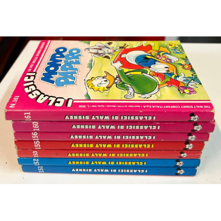 Lotto 7 fumetti I Classici di Walt Disney (n° 151-152-153-155-156-160-161).