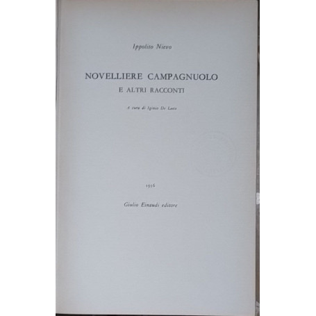 Novelliere campagnuolo e altri racconti