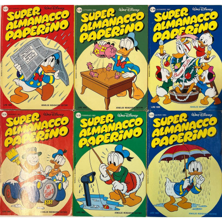 Lotto 6 fumetti Super Almanacco Paperino (n° 27-28-30-31-32-33).