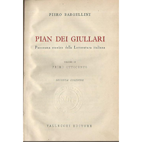 Pian dei giullari. Volume IX. Primo ottocento