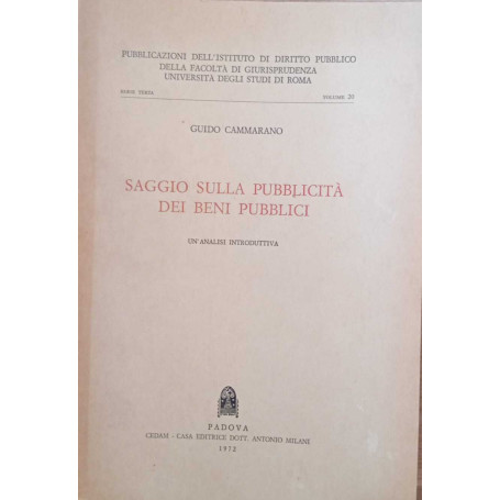 Saggio sulla pubblicita dei beni pubblici. Un'analisi introduttiva