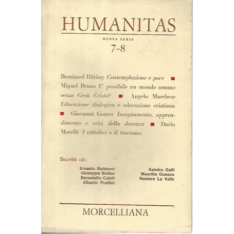 Humanitas. Anno XXIV n.7-8 luglio-agosto 1969