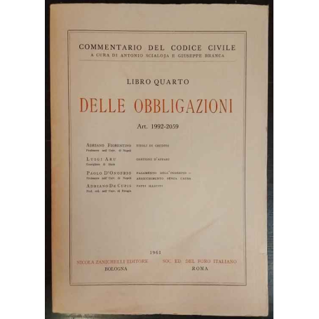 Libro quarto delle obbligazioni. Art. 1992-2059