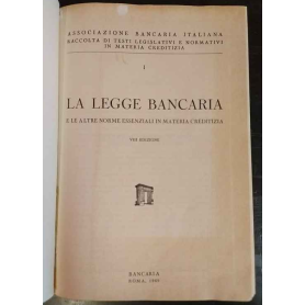 La legge bancaria e le altre norme essenziali in materia creditizia