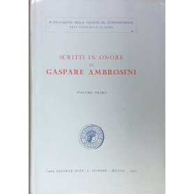 Scritti in onore di Gaspare Ambrosini. Volume 1Librisaggi