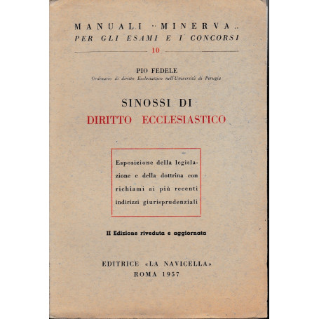 Manuali Minerva. Sinossi di Diritto Ecclesiastico