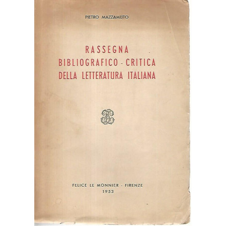 Rassegna bibliografico critica della letteratura italiana