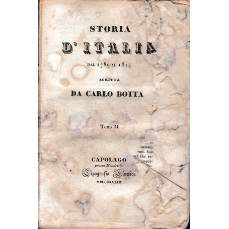 Storia d'Italia dal 1789 al 1814. Tomo II.