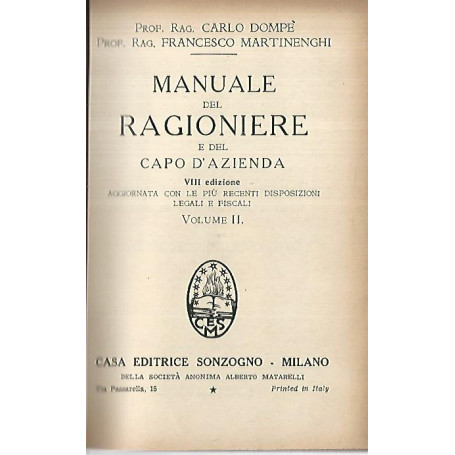 Manuale del ragioniere e del capo d'azienda. Vol 2