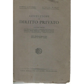 Istituzioni di diritto privato. Volume primo