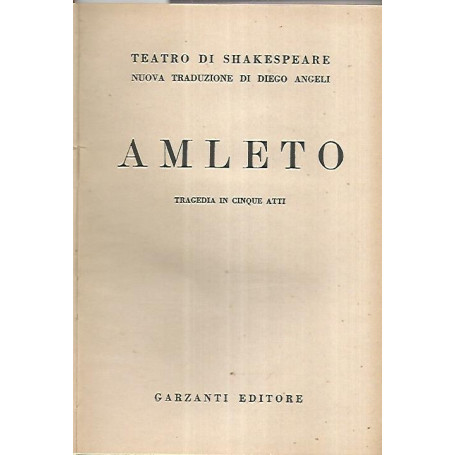 Amleto. Tragedia in cinque atti