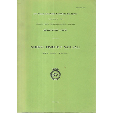 Scienze fisiche e naturali. Serie IX-Volume V- Fascicolo 4. Rendiconti Lincei