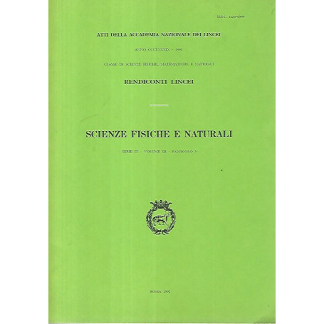 Scienze fisiche e naturali. Serie IX- Volume III- Fascicolo 3. Rendiconti Lincei