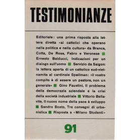 Testimonianze.Quderni mensili - anno X - Gennaio Febbraio 1967 - N. 91