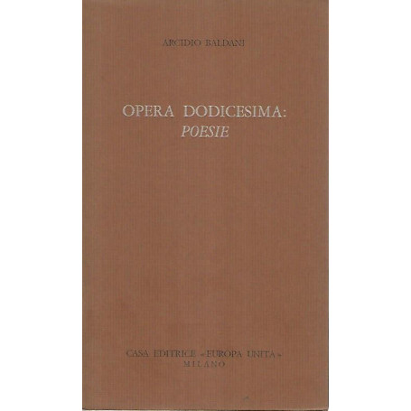 Opera dodicesima:poesie