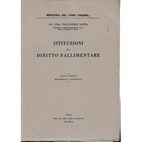 Istituzioni di diritto fallimentare