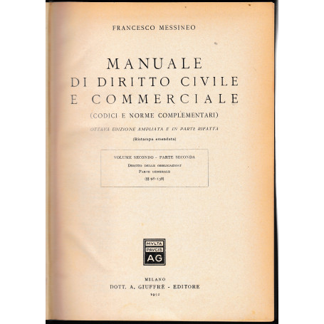 Manuale di diritto civile e commerciale  vol. 2° - parte seconda