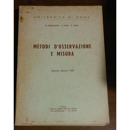 Metodi d'osservazione e misura