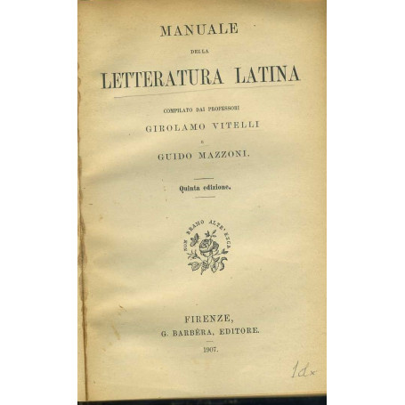 Manuale della letteratura latina