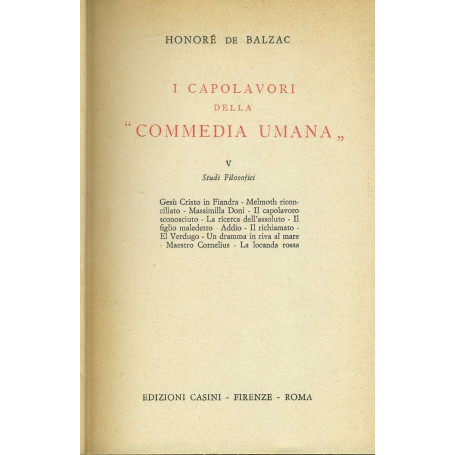 I capolavori della commedia umana V